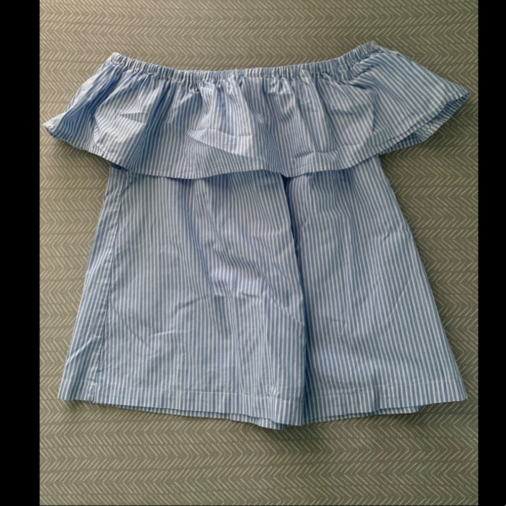 H&M Striped Off the Shoulder Top